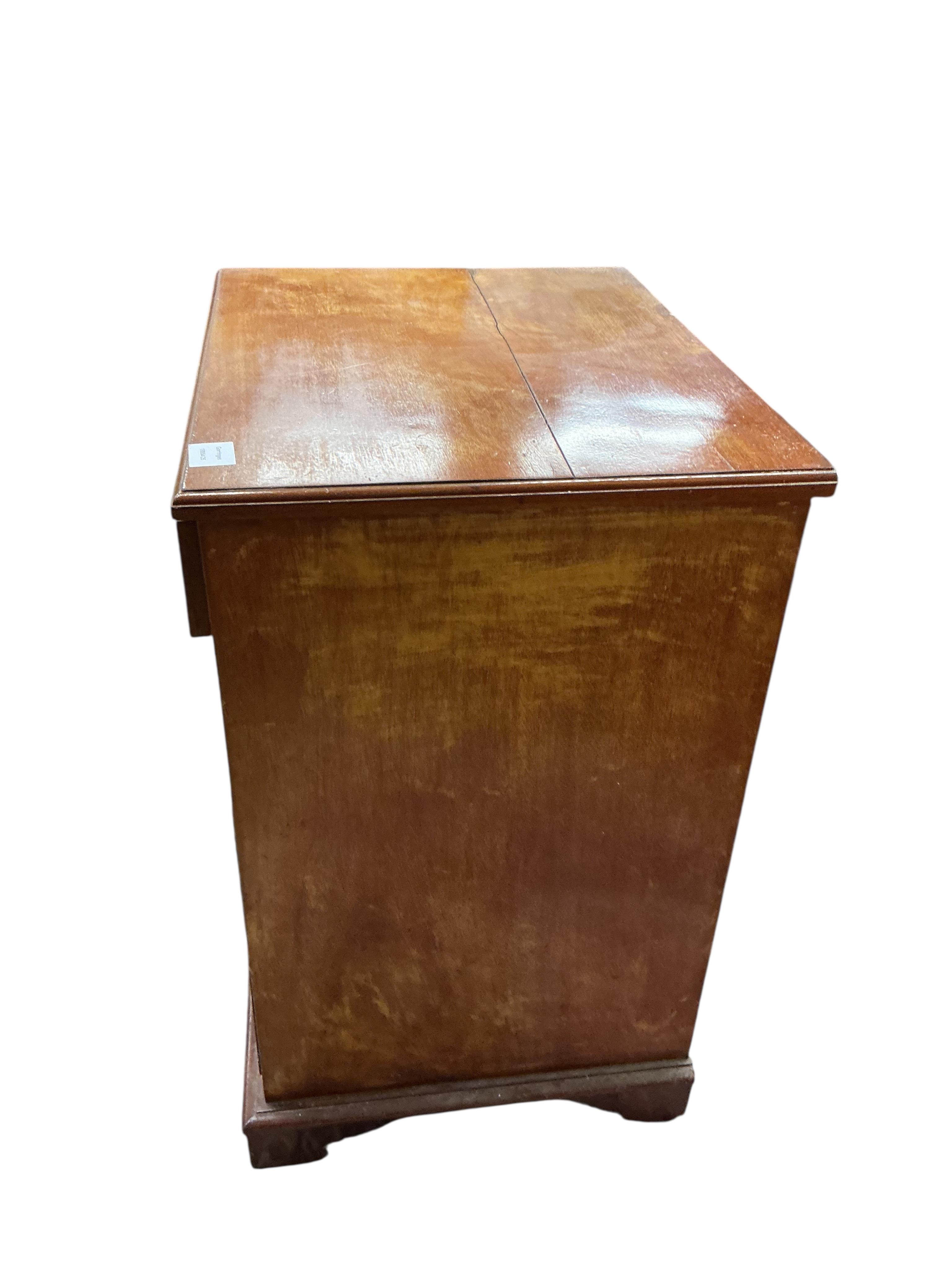 A small 19th century mahogany four drawer chest, adapted, width 59cm, depth 47cm, height 77cm